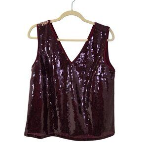 NWT J. Crew Factory Sequin Double V-Neck Shell Blouse Size Medium